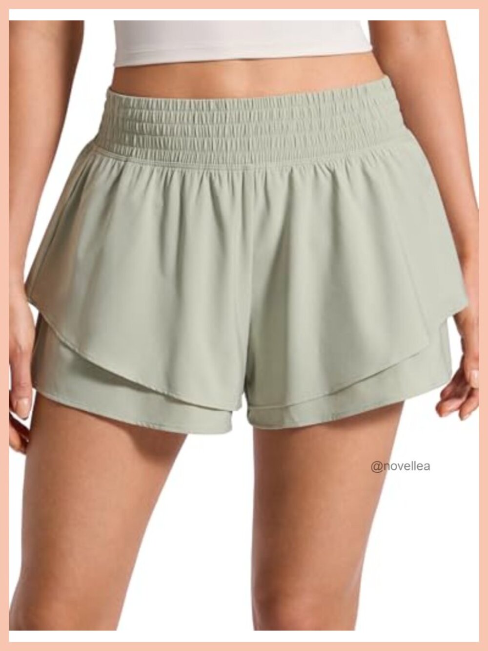 Drapey Double Ruffles Athletic Shorts High Rise Skort